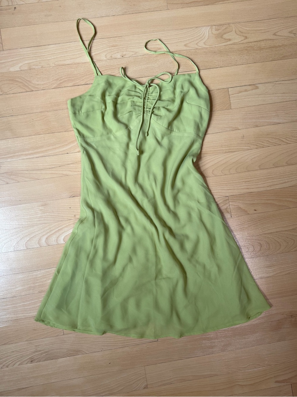 Abercrombie & Fitch Lime Green Spaghetti Strap Slip Dress